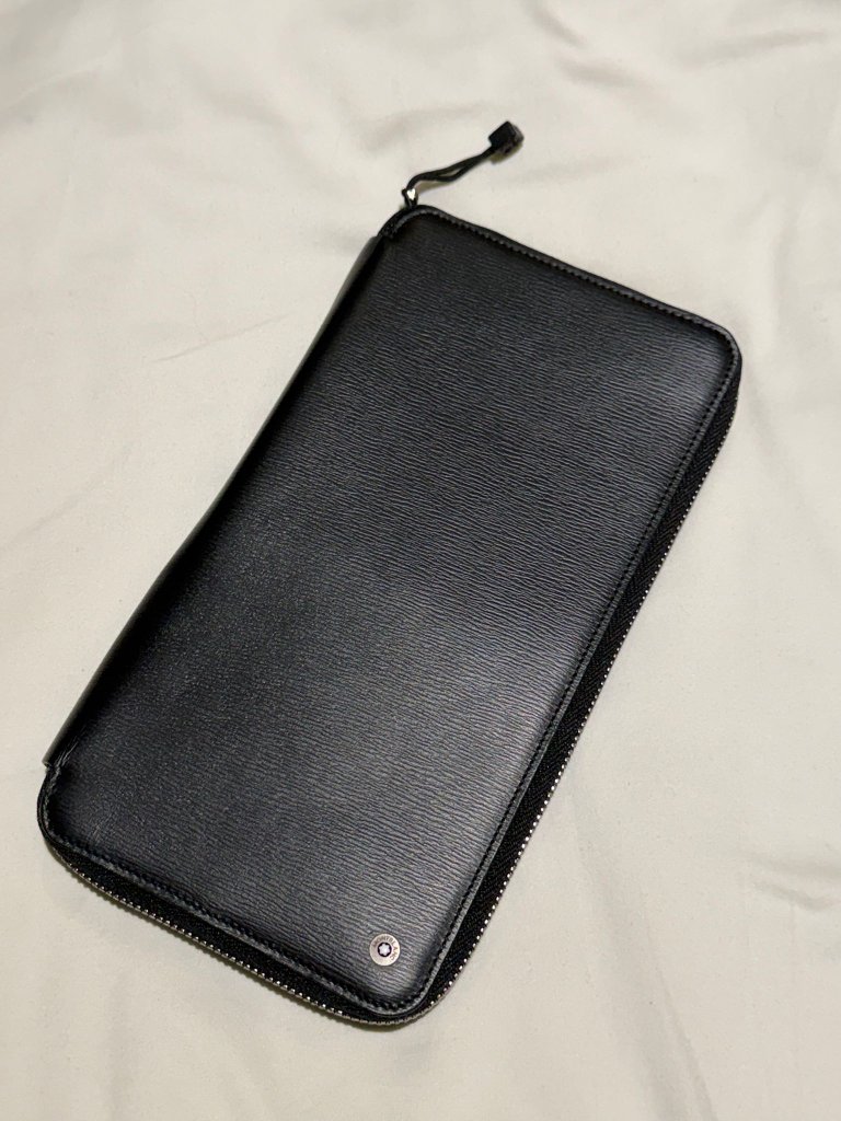 Montblanc Black Travel Wallet With Zipper